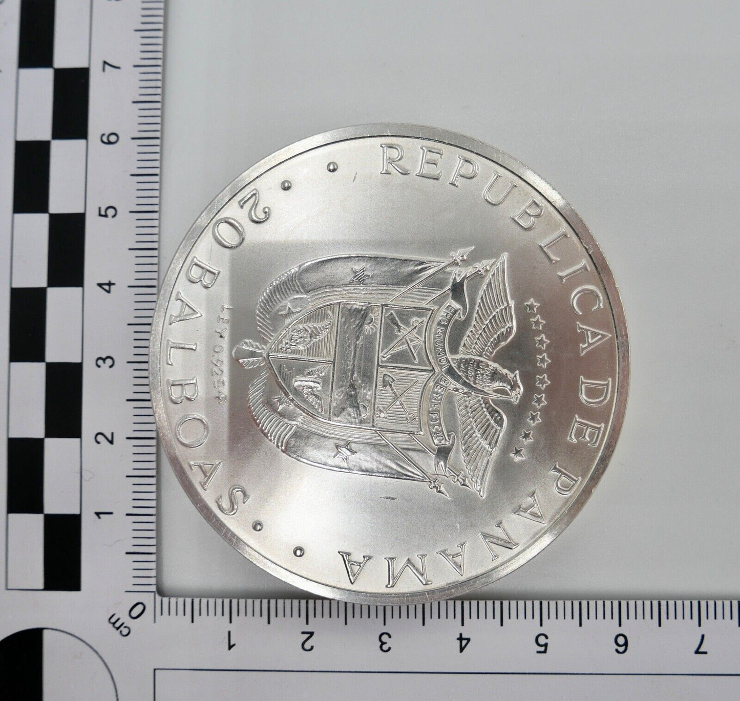 20 Balboas Republic Panama 1973 Simon Bolivar 129,59 Gramm 925 Silber XXL - Antikhandel-Stuttgart