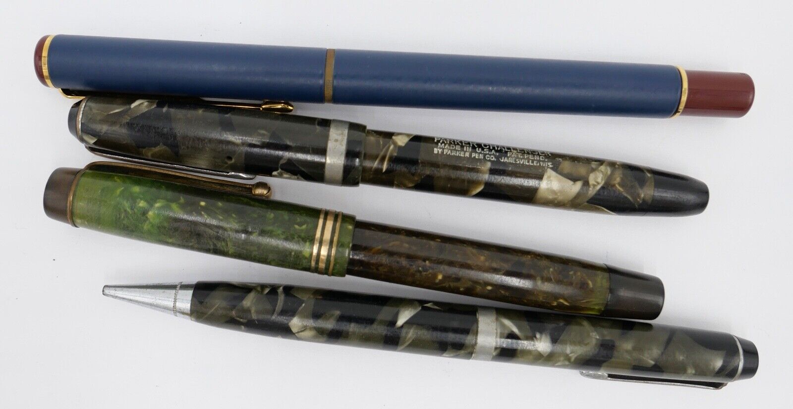 Konvolut Posten 4 PARKER Füller Kugelschreiber 14Ct / 585 Gold Feder Challenger - Antikhandel-Stuttgart