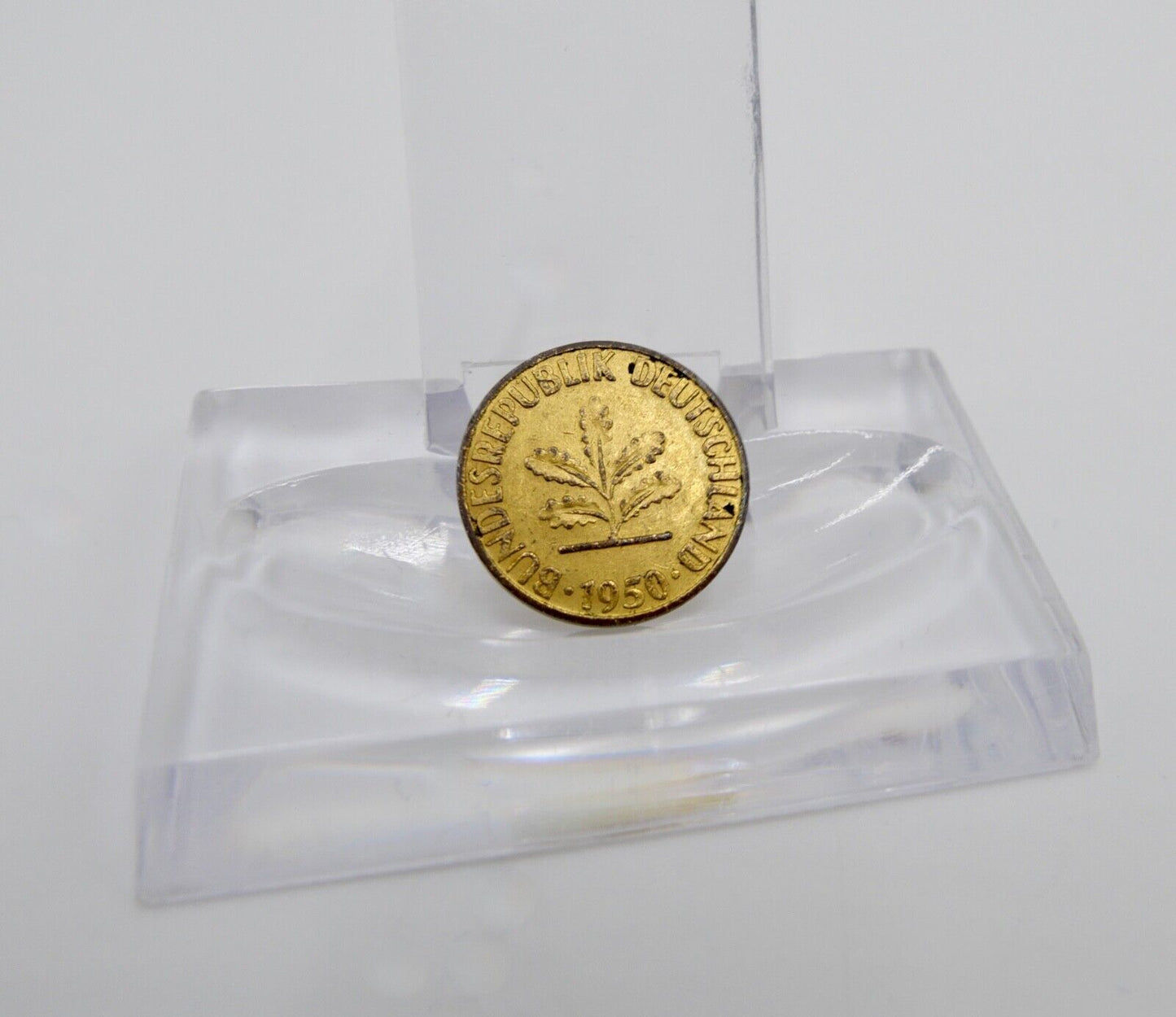 1 Pfenning 1950 D Messing magnetisch J. 380 Messing platteniert - Antikhandel-Stuttgart