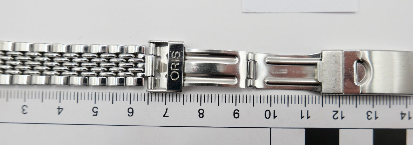 ORIS Edelstahlband Uhrenband Faltschließe 14 mm sehr guter Zustand 81439/51