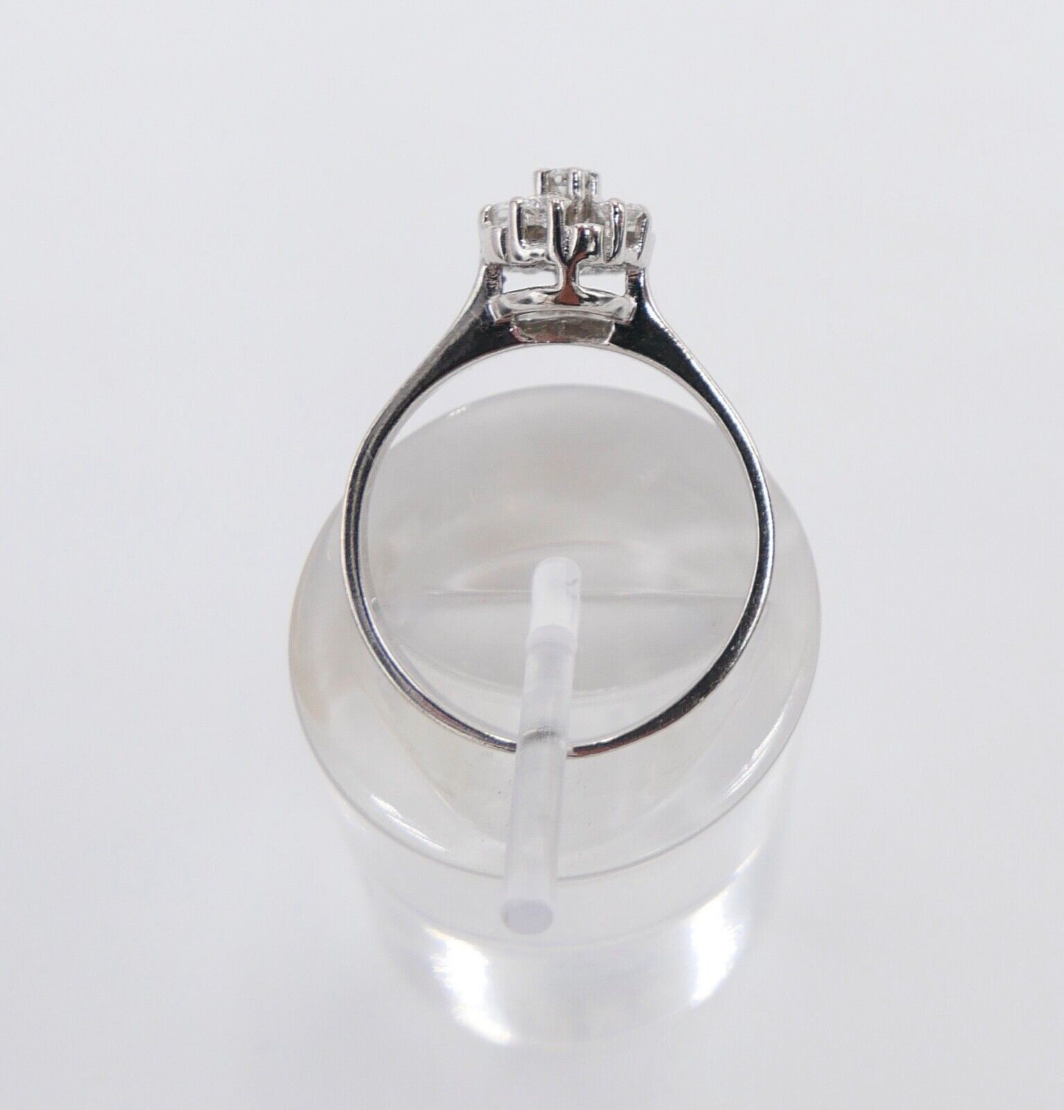 Cocktailring Entourage Brillant Weißgold Damen Ring 0,36 Ct 585 14K Gr. 52 - Antikhandel-Stuttgart