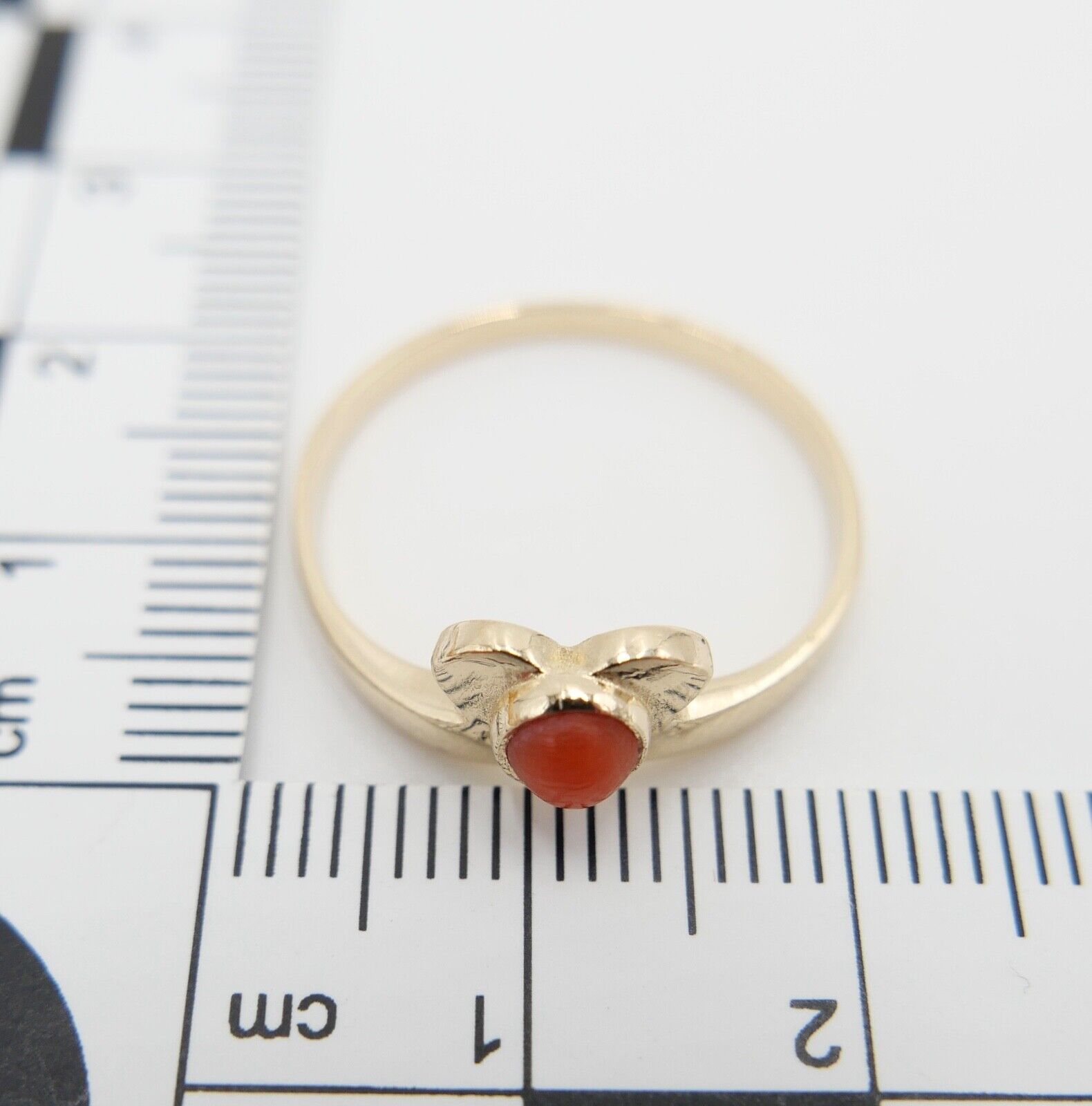 Zarter 1950er Jahre Korallen Ring Gold 583 Gr. 59 Damenring Koralle - Antikhandel-Stuttgart