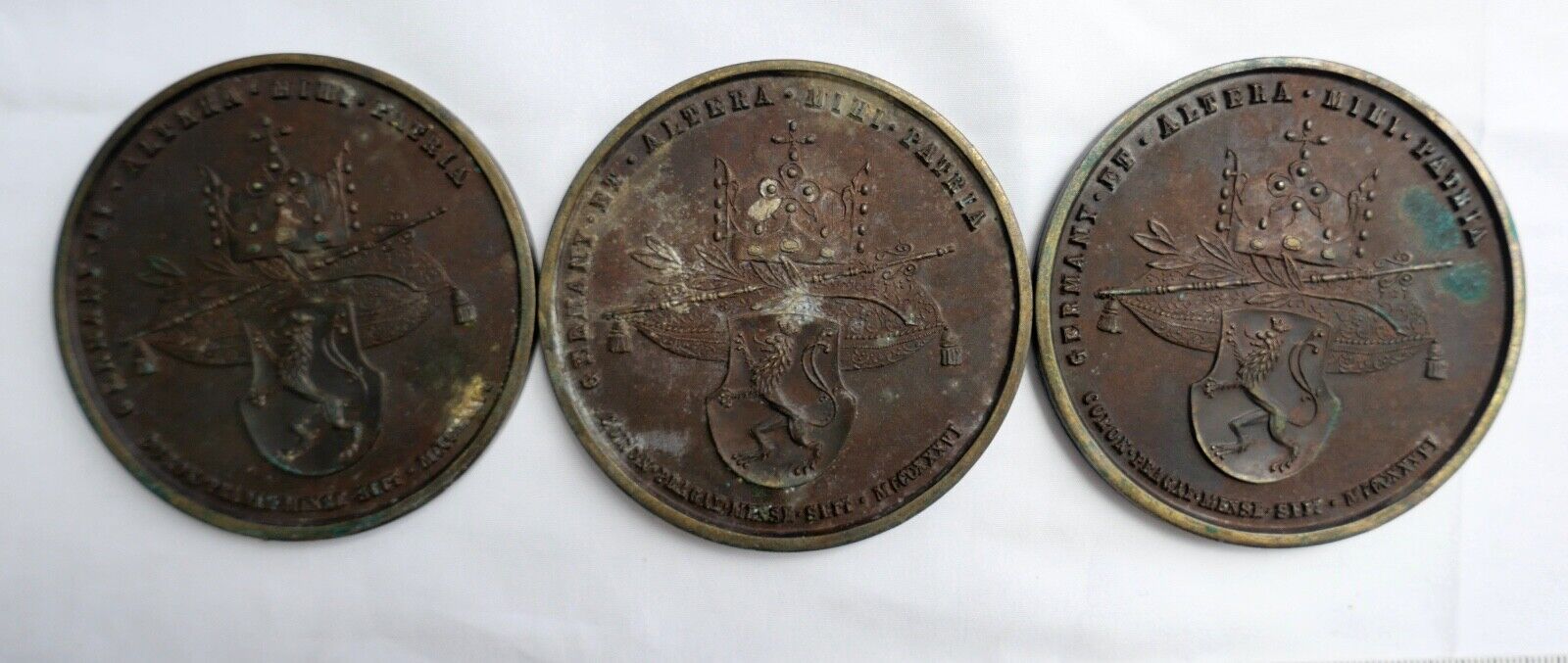 3 Stück Medaille Kaiserin Maria Anna Augusta Ferdinandi von Böhmen - Antikhandel-Stuttgart