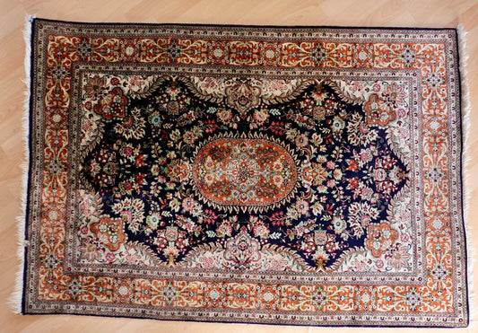 Orientteppich Perserteppich Ghom Seide Handgeknüpft 10x10 KN 152x96cm 1. Mio - Antikhandel-Stuttgart