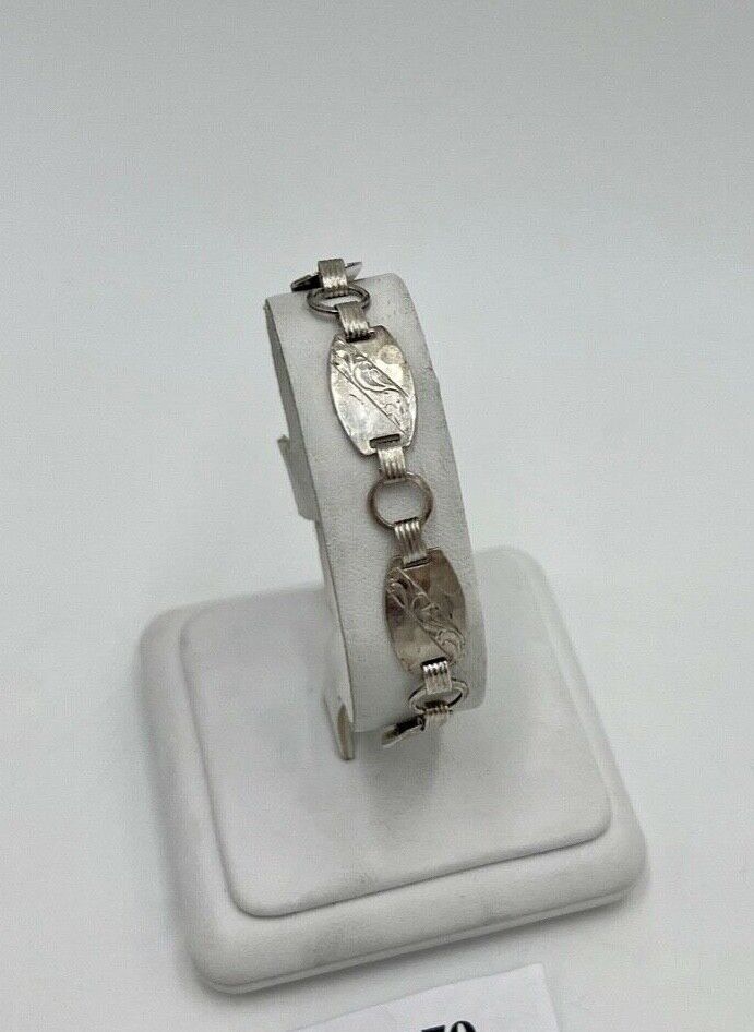 antikes filigranes Jugendstil Silber Armband 800 Silber FGA floral Blumenmuster - Antikhandel-Stuttgart