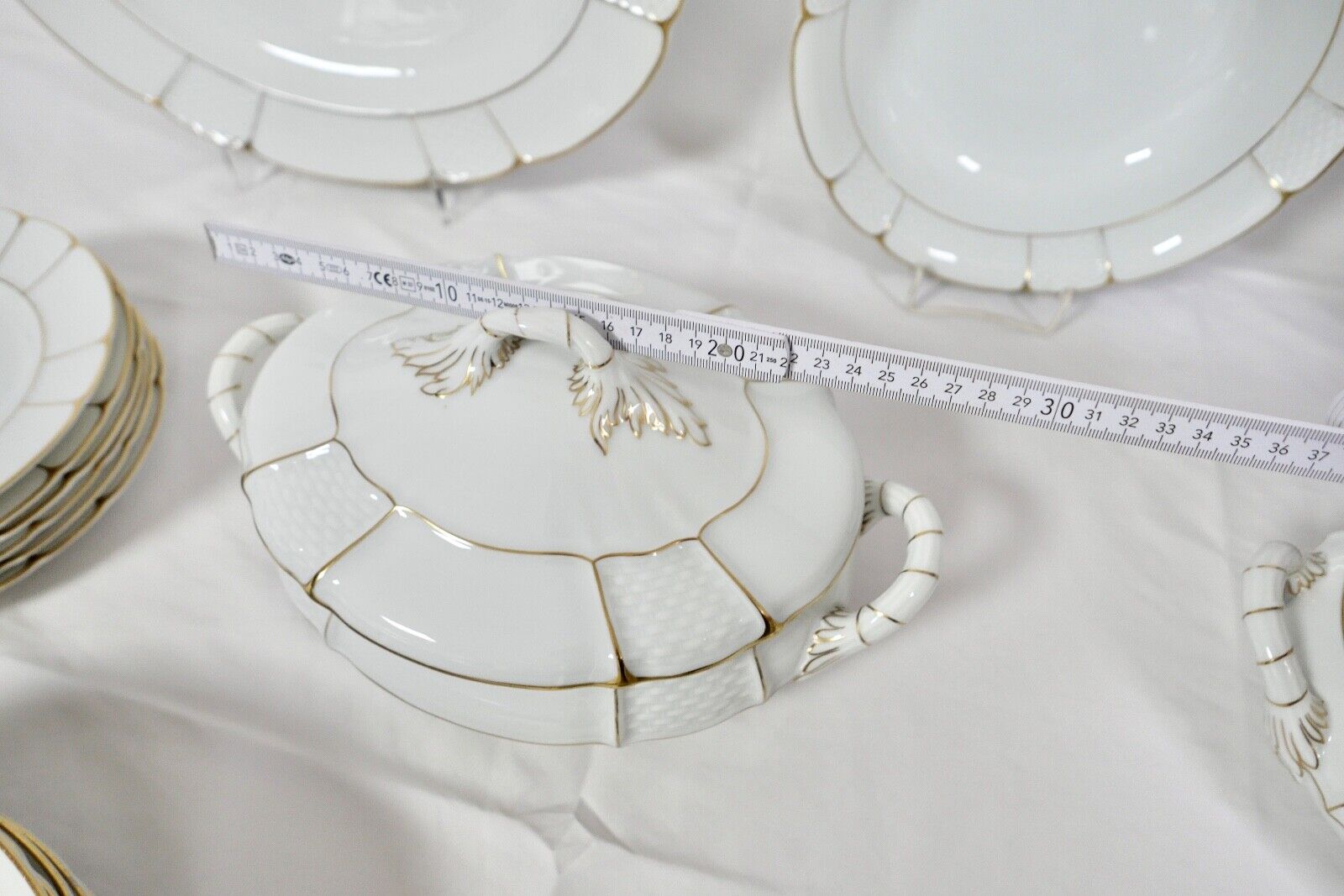 28 tlg. Rosenthal Speiseservice Ph.Rosenthal Goldrand Korbrand Barock 1930er - Antikhandel-Stuttgart