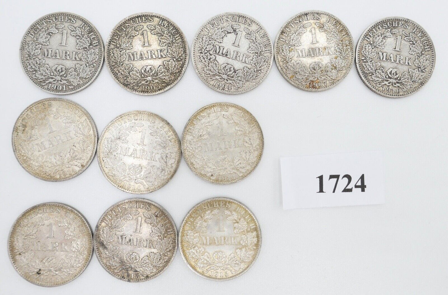 11x 1 Mark Deutsches Reich 1901-1915 A D E Jäger J.17 VZ-STG - Antikhandel-Stuttgart