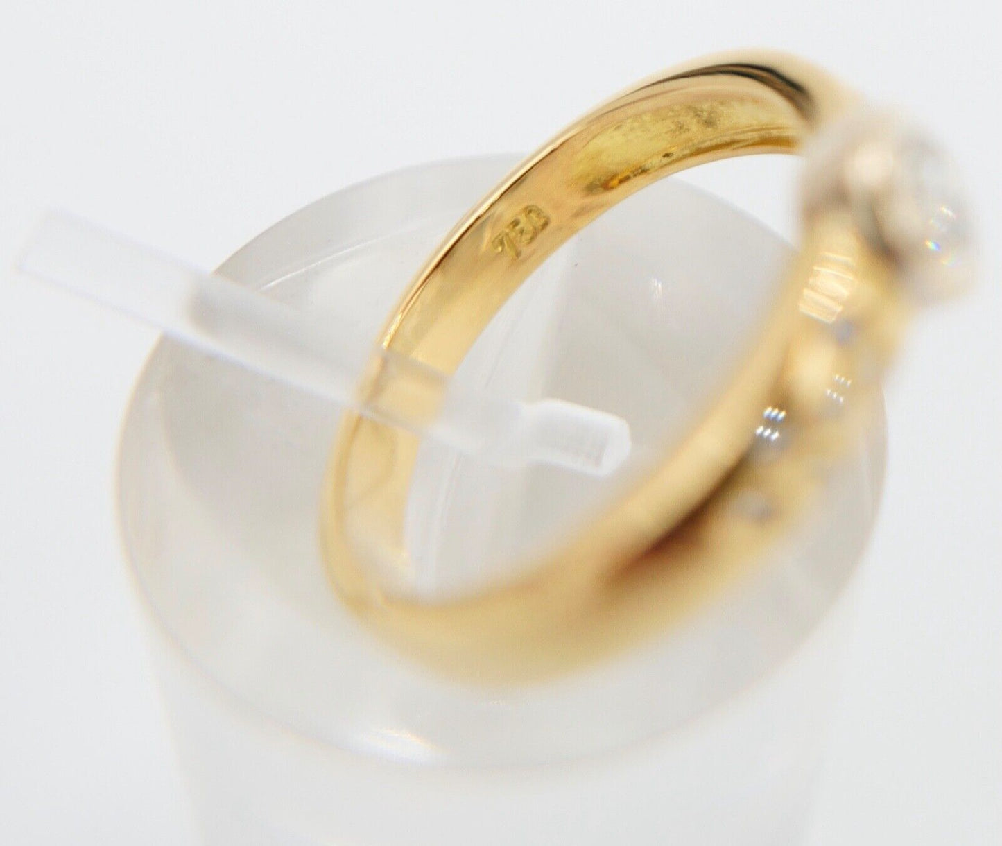 Eleganter Bicolor Gelb/Weiß Gold Ring 0,32 Ct SI Brillant 750 18K Gr. 53 - Antikhandel-Stuttgart