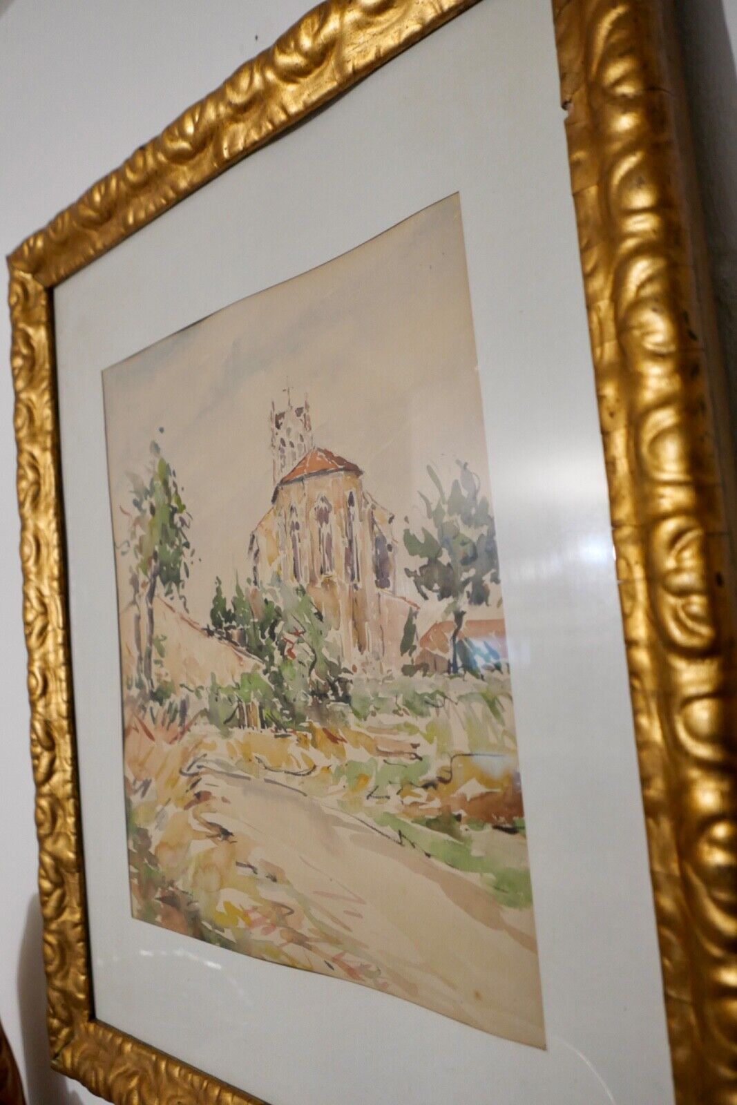 Aquarell signiert 62x49 cm mit Rahmen LANDSCHAFT - Antikhandel-Stuttgart