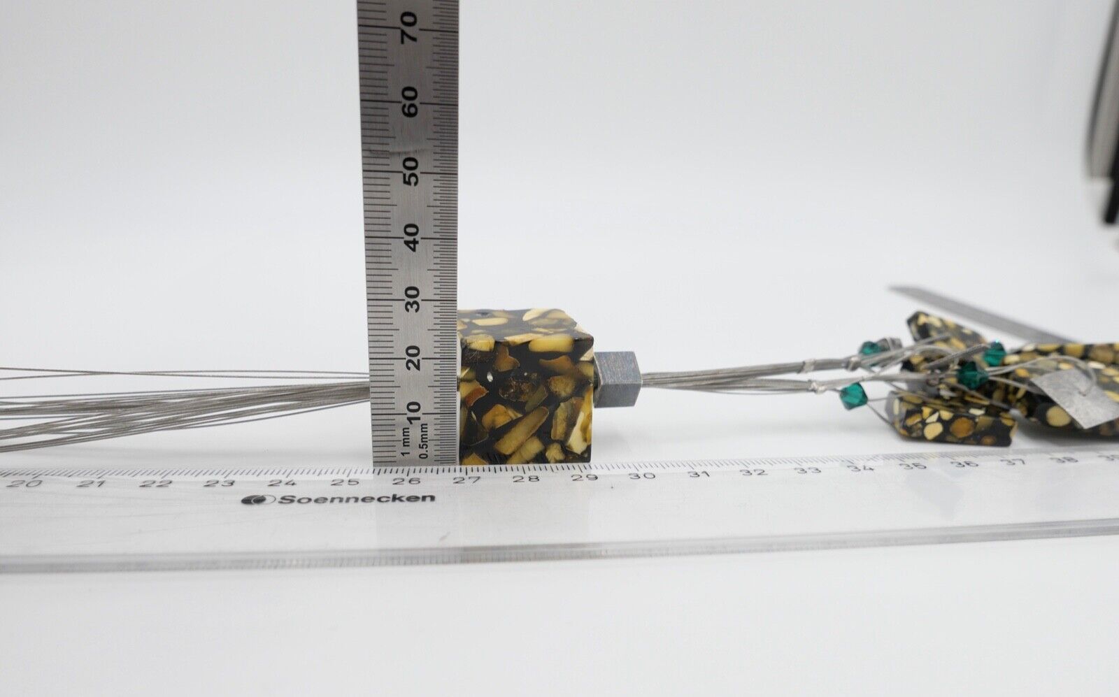 Vintage Designer Bernstein Würfel Kette Halskette Collier Silber Amber 46,4 gr - Antikhandel-Stuttgart