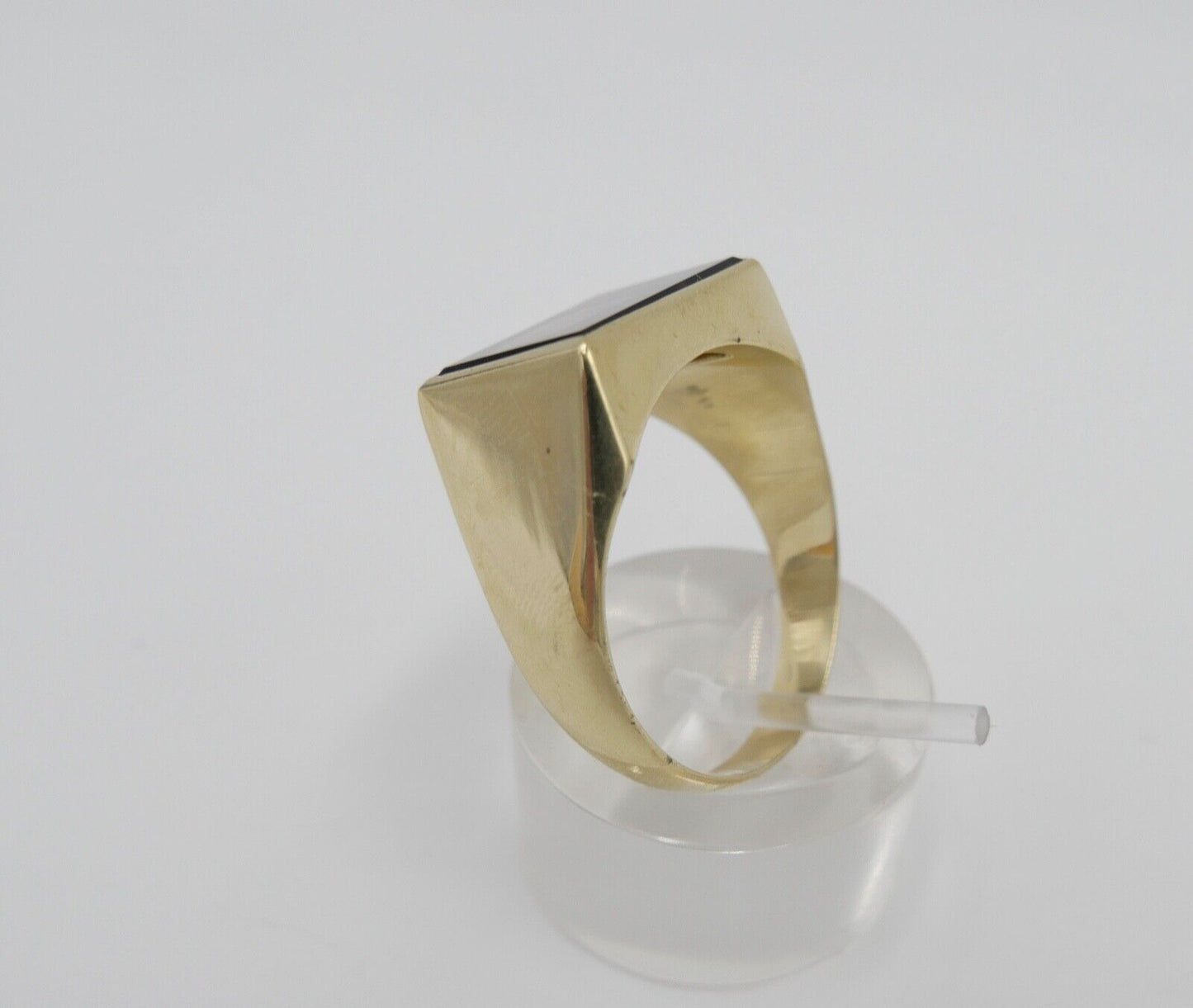 1980er Jahre Herren Gold Ring 585 14K Göße 66 mit braunem Rauchquarz - Antikhandel-Stuttgart