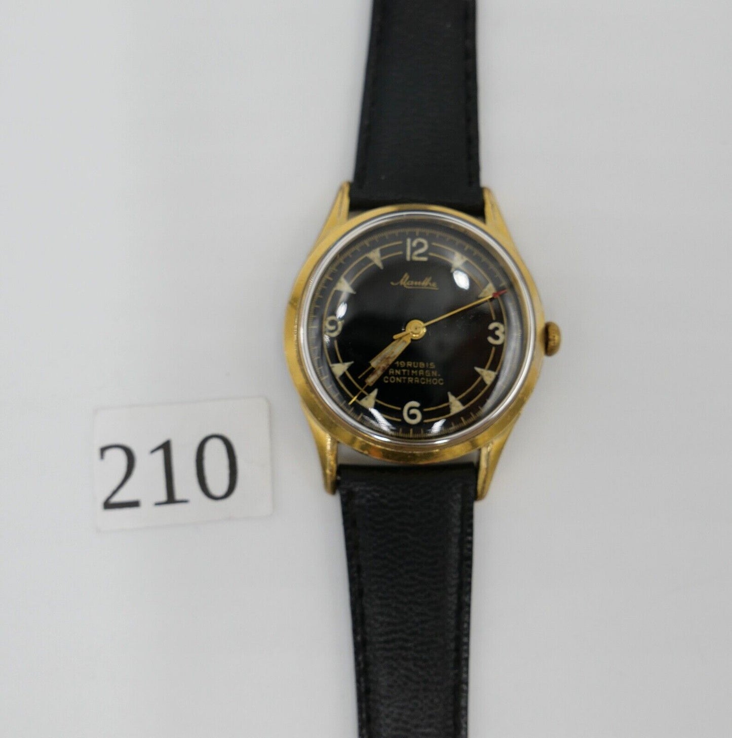 50er Jahre MAUTHE Contrachoc VW 100000 KM Herrenuhr Handaufzug Cal. 610 - Antikhandel-Stuttgart