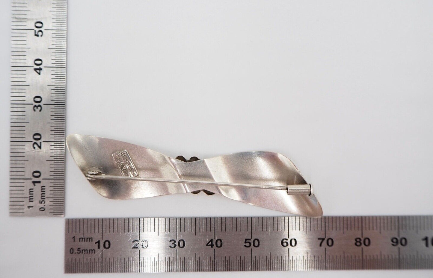 JUGENDSTIL Brosche Schleife Silber 835 Handarbeit TEKA Theodor Klotz Pforzheim - Antikhandel-Stuttgart