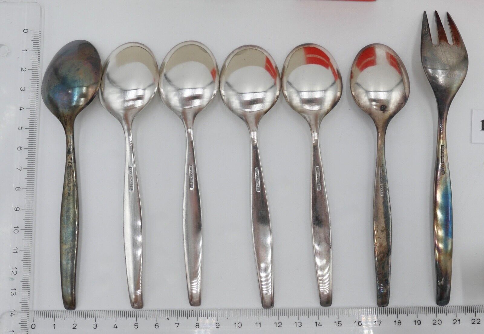 - NEU - 13 Teile BRUCKMANN 762 PARTY - 90er Silber Kuchengabel Kaffelöffel - Antikhandel-Stuttgart