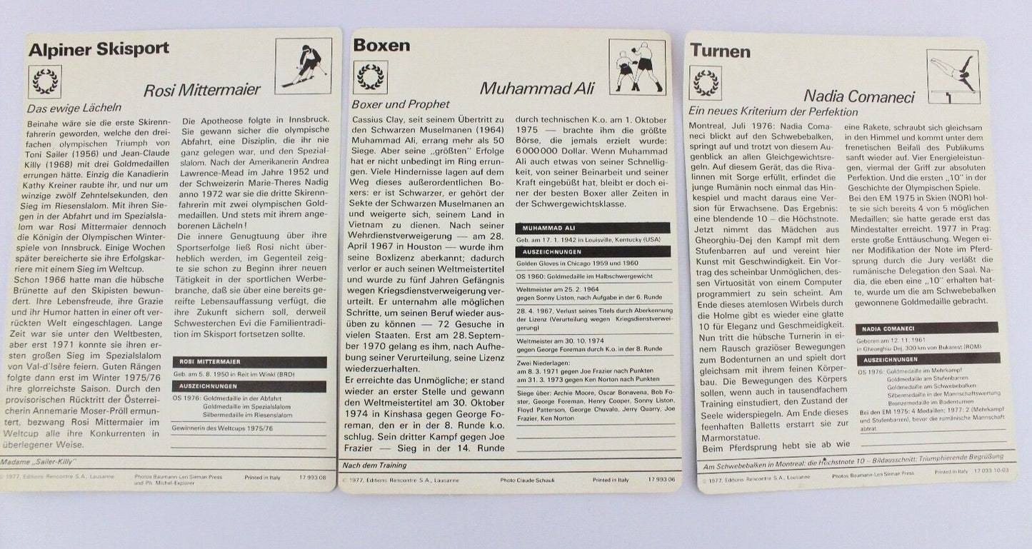 Editions Rencontre S.A. Lausanne 1977 " Boxen Turnen Skisport " Ali Mittermaier - Antikhandel-Stuttgart