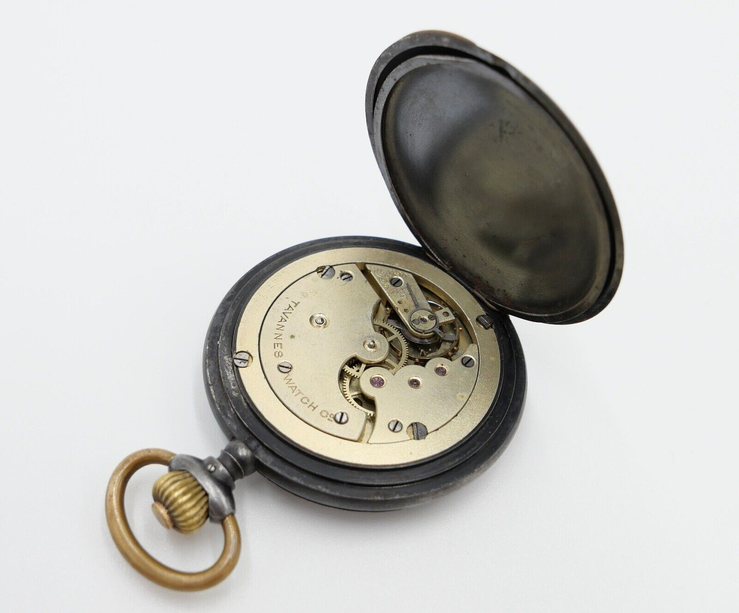 Antike Taschenuhr TAVANNES Ø 48 mm Emaille Zifferblatt - Antikhandel-Stuttgart