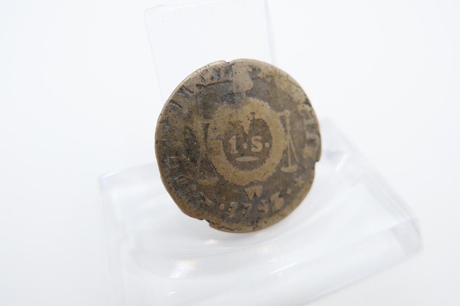 1 Sol AUX BALANCES 1793 W Kupfer Münze s-ss Frankreich Louis XVI Ludwig der 16. - Antikhandel-Stuttgart