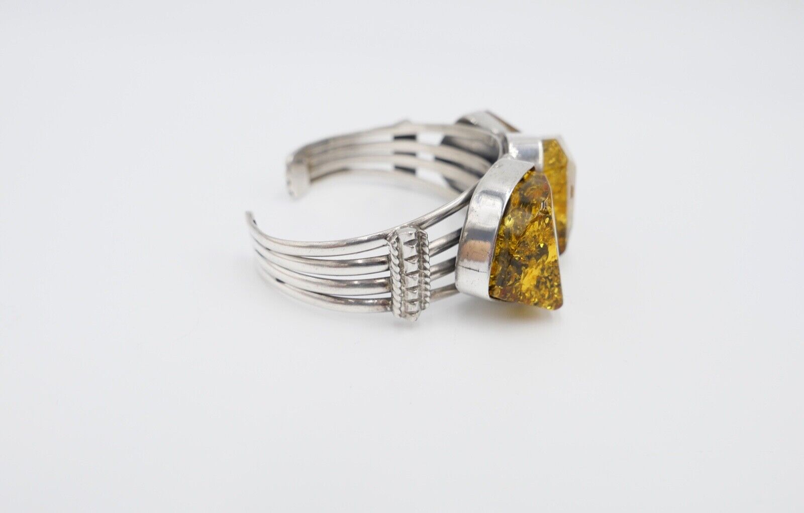 Silber 925 Bernstein Armband Armreif Sterlingsilber - Antikhandel-Stuttgart