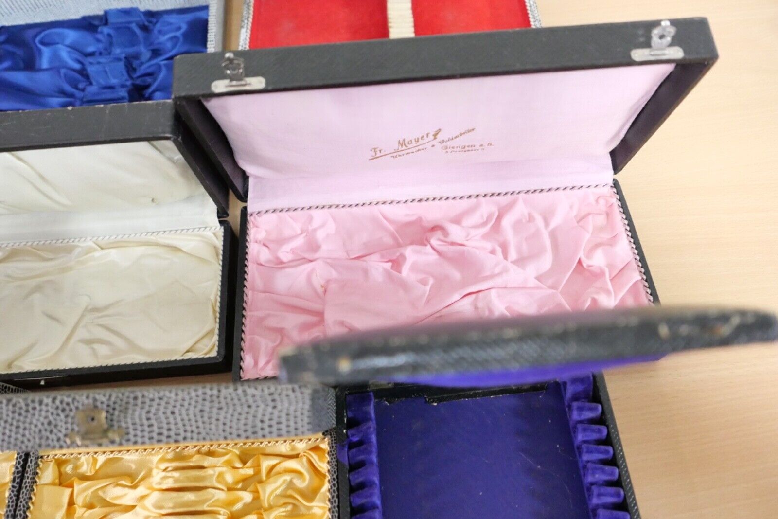 Konvolut antik alte Besteckkasten Aufbewahrung BERNDORF WENZ SCHILLING MAYER - Antikhandel-Stuttgart