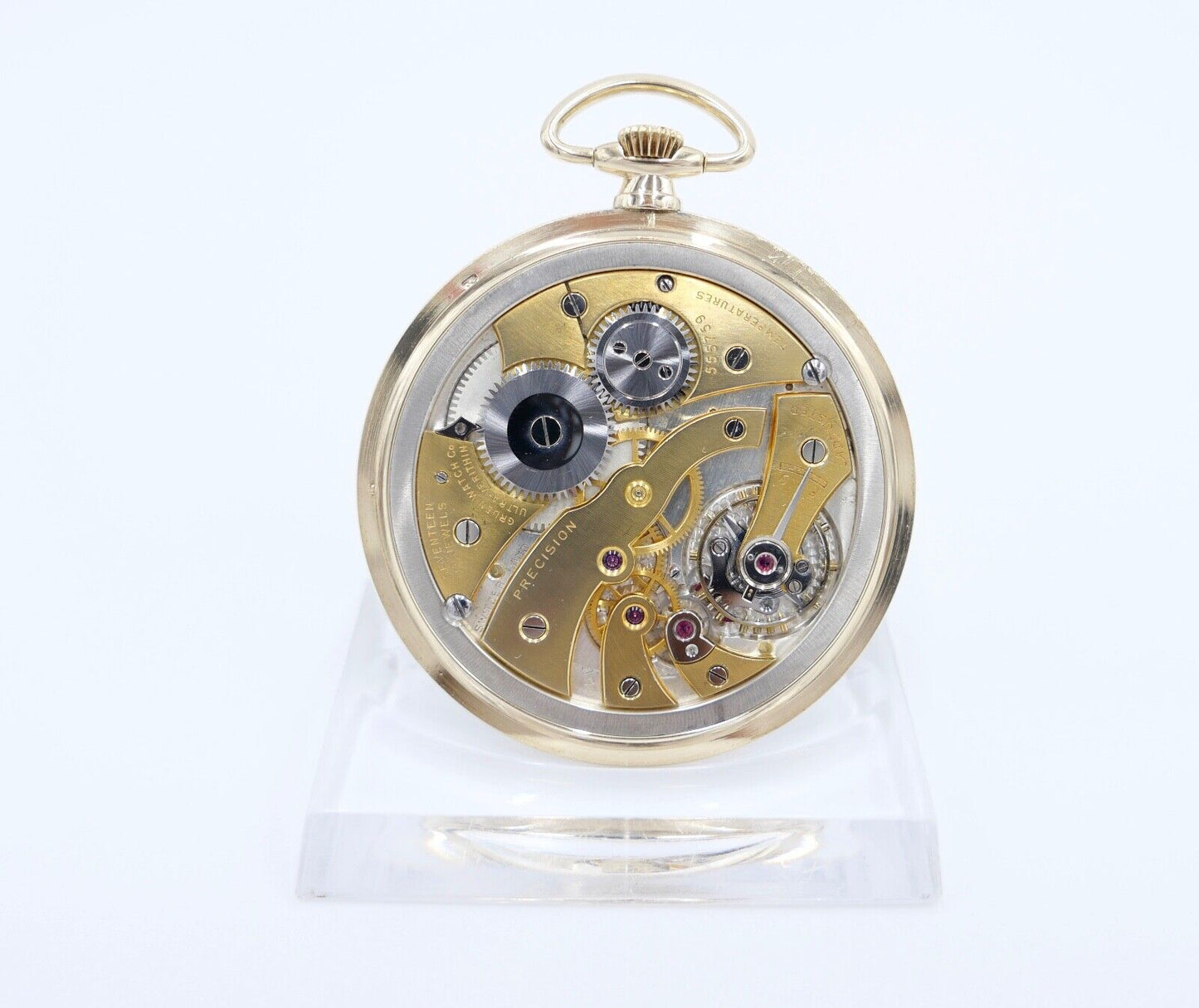 Taschenuhr Alpina Grün 585 / 14K GOLD 45mm Ultra Verithin Precision / UV Uhrwerk - Antikhandel-Stuttgart