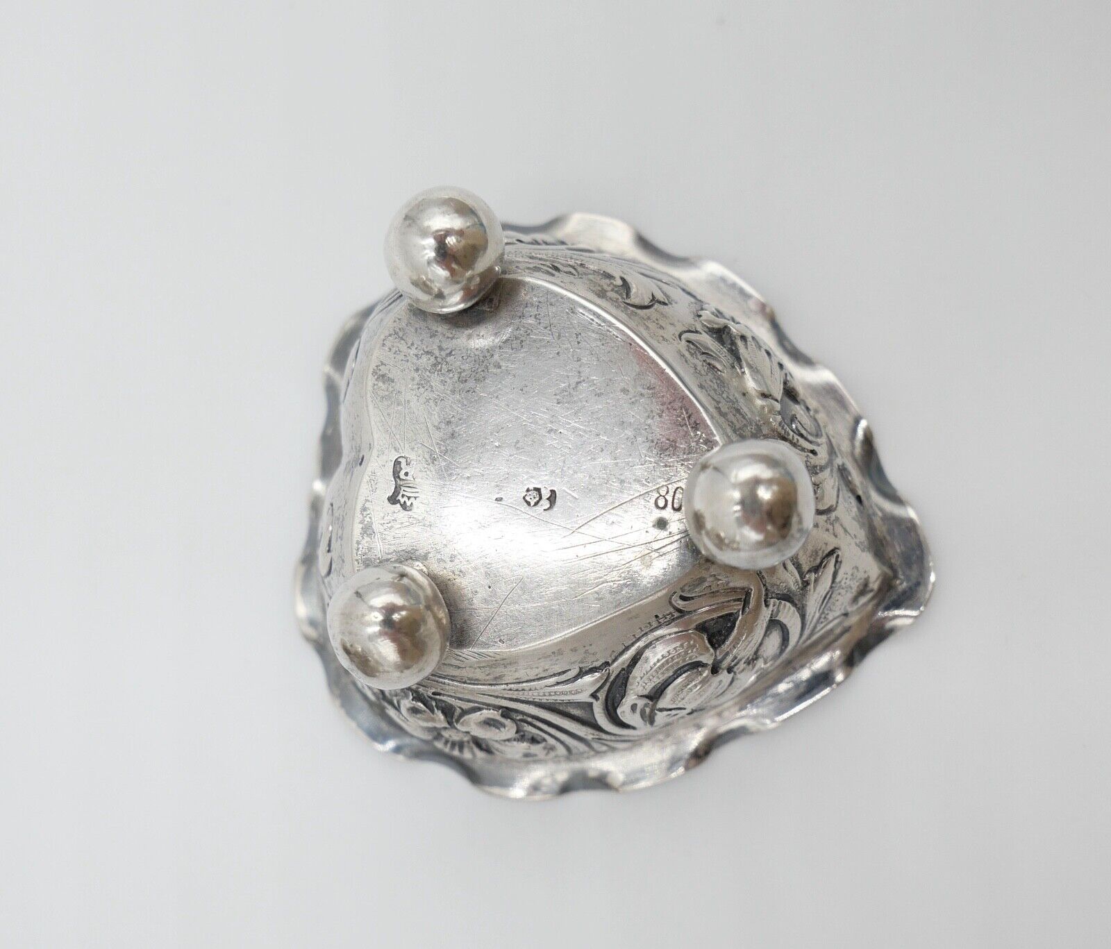 4 teiliges Teeset Set um 1900 Hanau Rokoko 800 Silber 620 Gr Floralverzierung - Antikhandel-Stuttgart