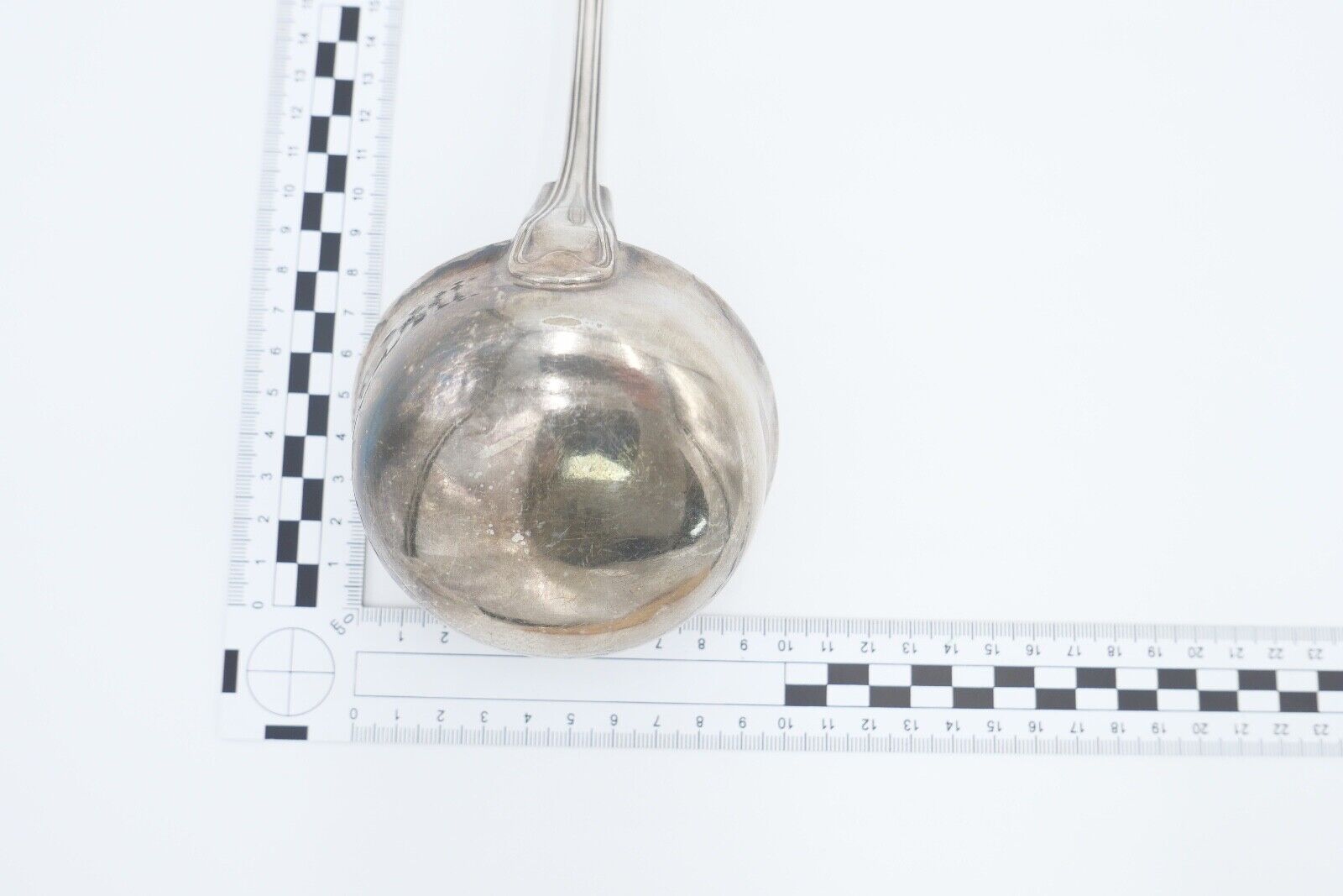 OKA 60 Suppenschöpfer Suppenkelle 60 versilbert Augsburger Faden - Antikhandel-Stuttgart