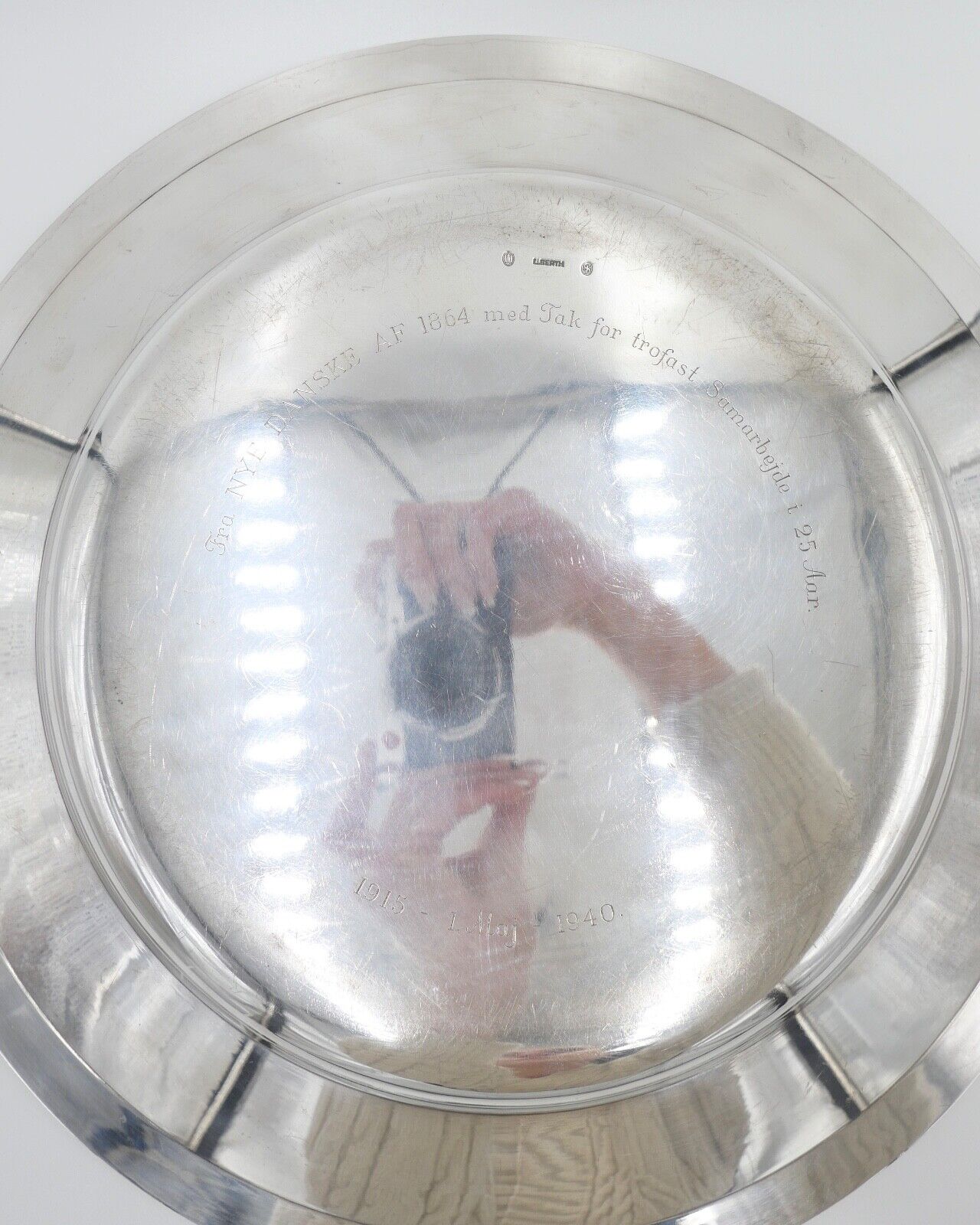 Servierplatte Johannes Siggaard Beschaumeister 826 Silber um 1940 L. Berth 1000g - Antikhandel-Stuttgart