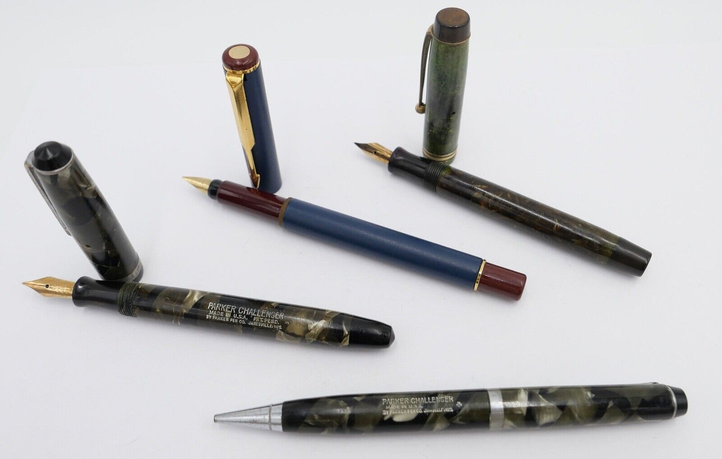 Konvolut Posten 4 PARKER Füller Kugelschreiber 14Ct / 585 Gold Feder Challenger - Antikhandel-Stuttgart