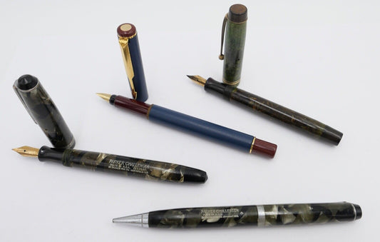 Konvolut Posten 4 PARKER Füller Kugelschreiber 14Ct / 585 Gold Feder Challenger - Antikhandel-Stuttgart