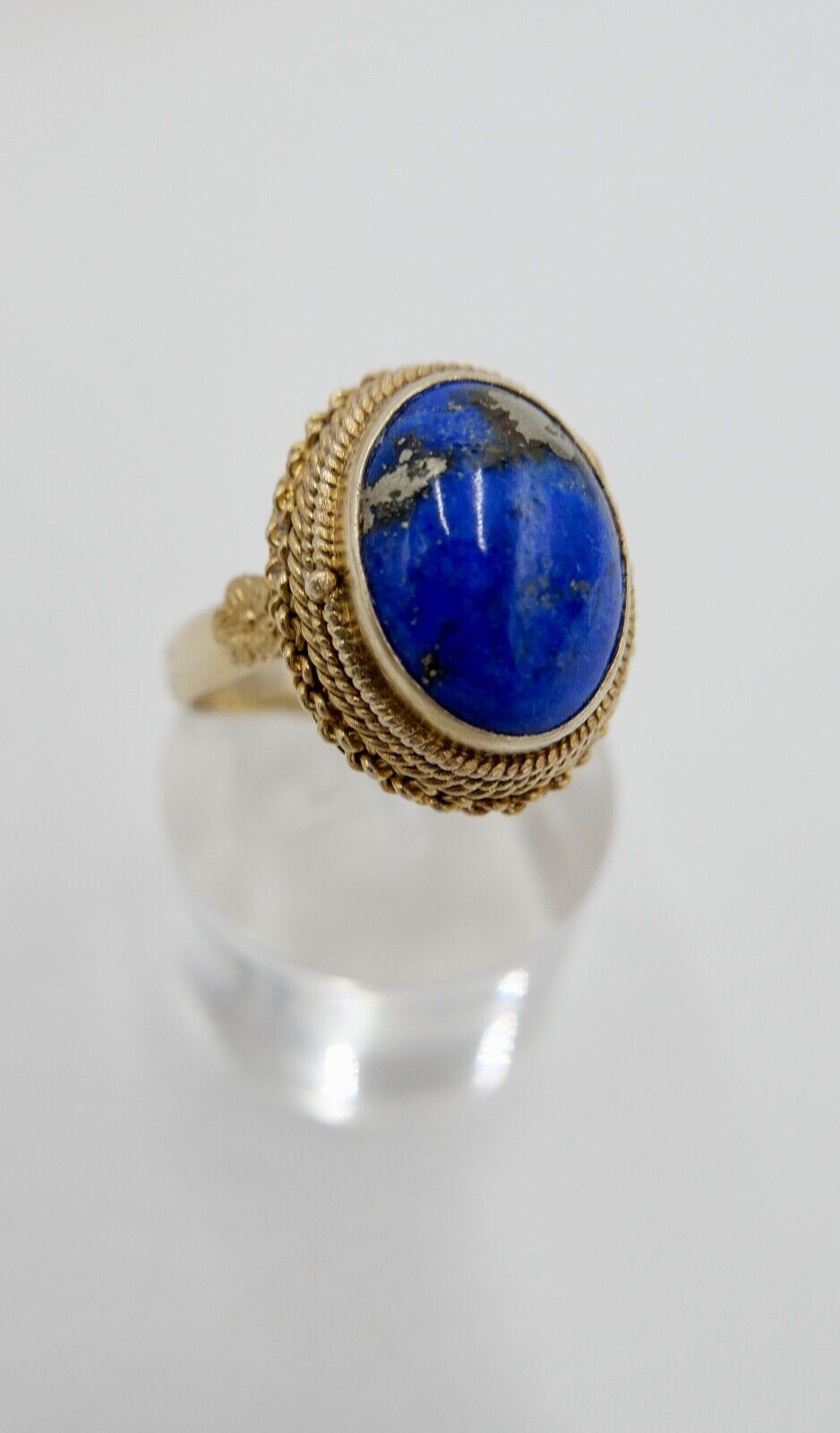 Lapislazuli Lapis Lazuli Ring Silber vergoldet 1960er Jahre China - Antikhandel-Stuttgart