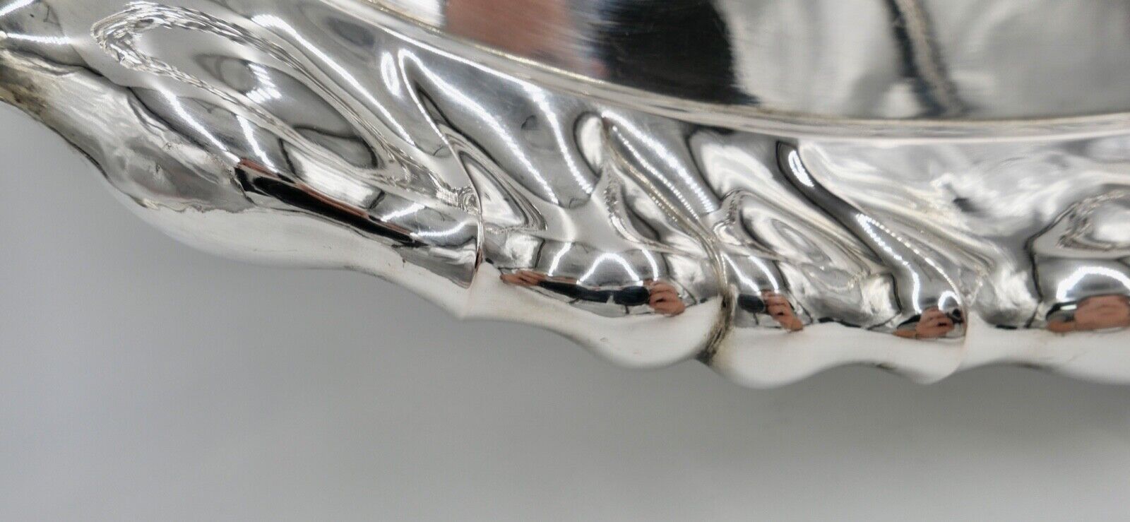 Antik Silbertablett Servierplatte Österreich Ungarn ÖMM 50x37cm 800er Budapest - Antikhandel-Stuttgart