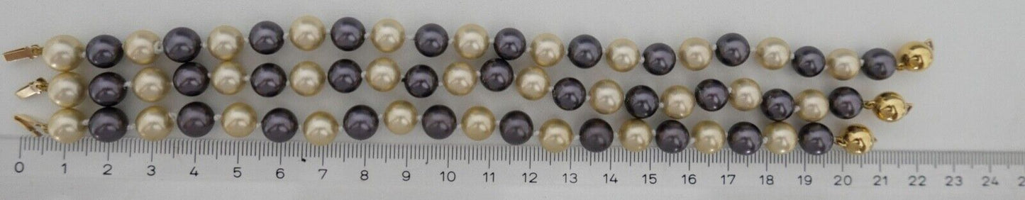 SET Perlenkette Armband individuell Perlen Gold JKa 375 /9K pearl Ø 7-9 mm 75 cm - Antikhandel-Stuttgart