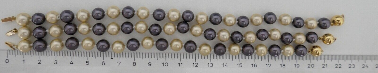 SET Perlenkette Armband individuell Perlen Gold JKa 375 /9K pearl Ø 7-9 mm 75 cm - Antikhandel-Stuttgart