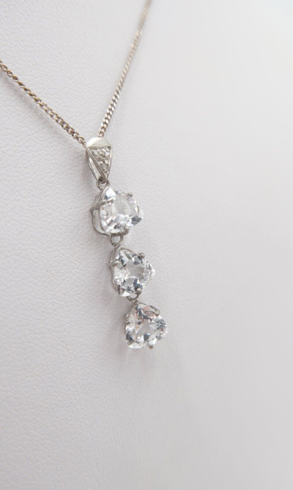 alt 925 Silber Anhänger mit Topas und Diamanten vintage - Antikhandel-Stuttgart