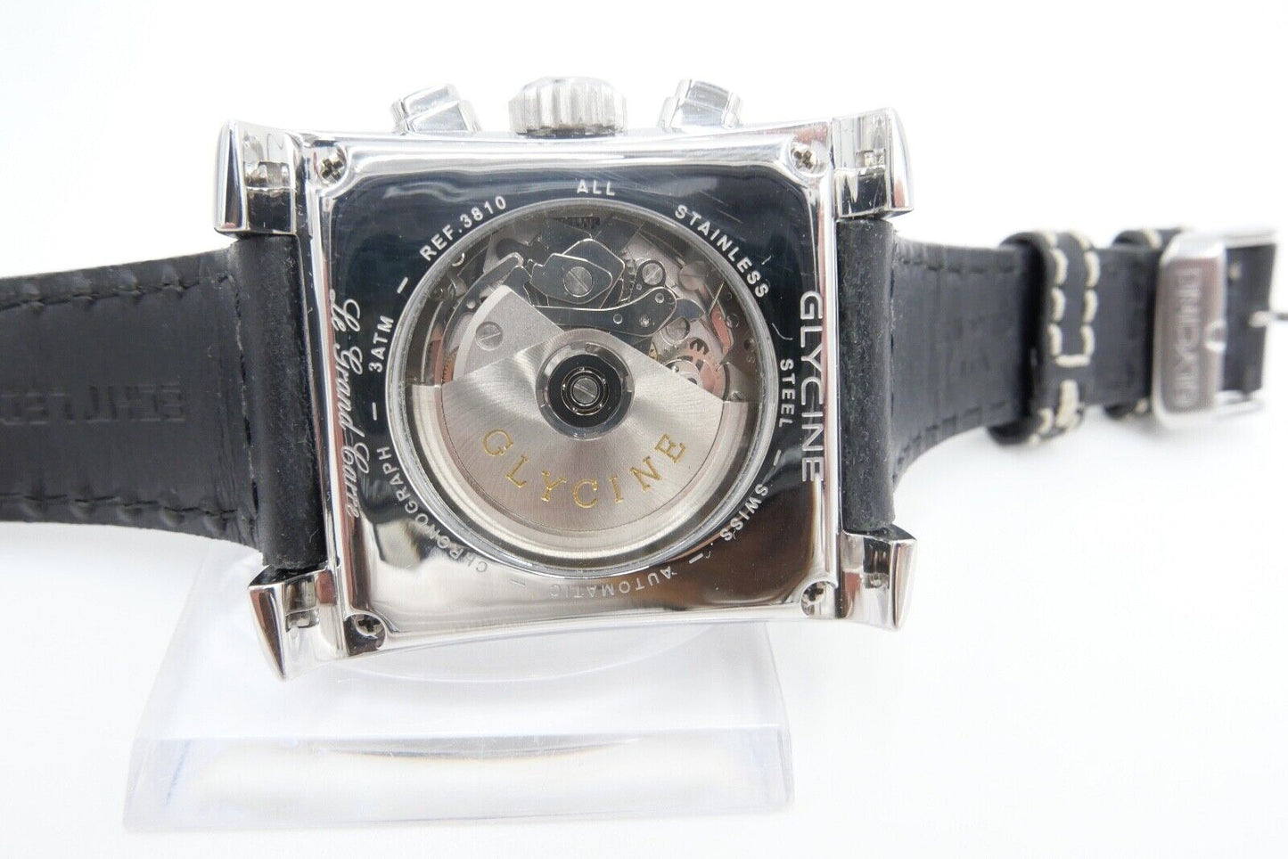 Glycine Le Grand Carré Automatik Chronograph 49x39 mm Ref. 3810 Cal. 7750 Stahl - Antikhandel-Stuttgart