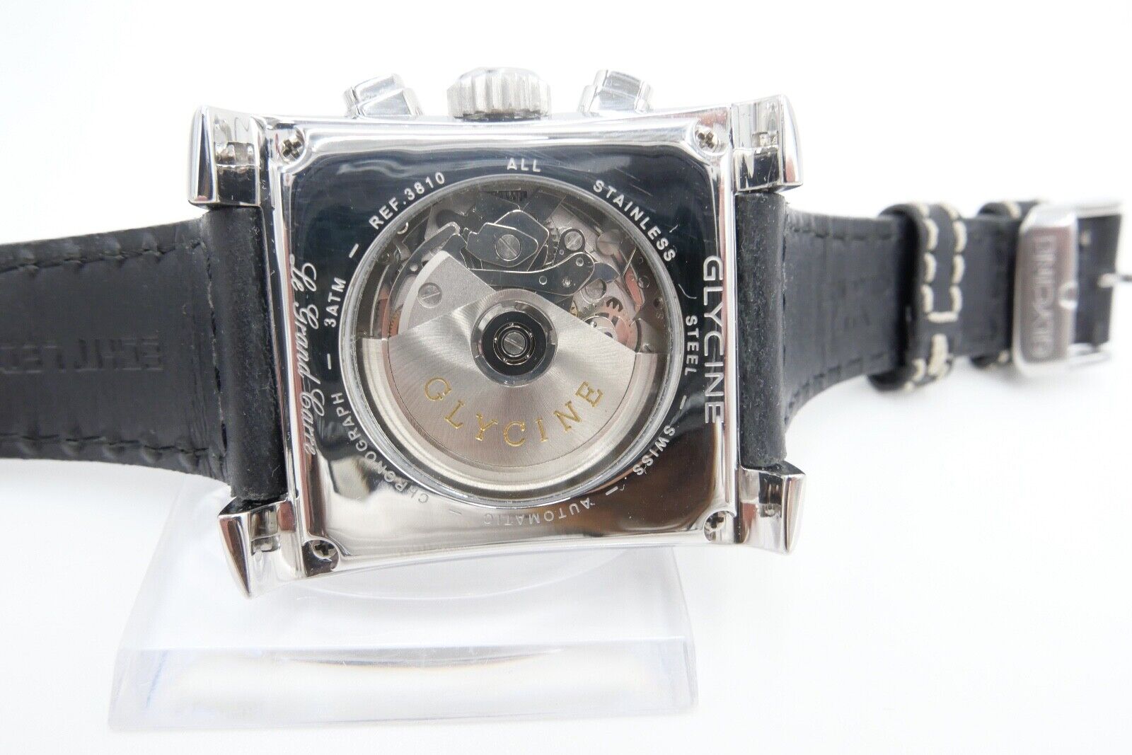 Glycine Le Grand Carré Automatik Chronograph 49x39 mm Ref. 3810 Cal. 7750 Stahl - Antikhandel-Stuttgart