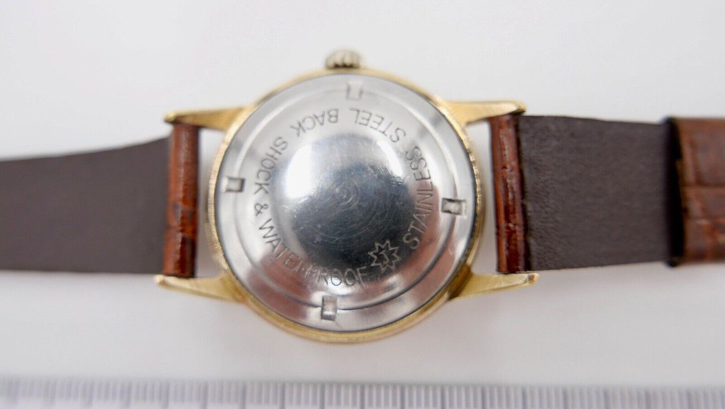 Junghans Cal. J 93/1 " Trilastic " Herren Armbanduhr Gold farbig Ø 33 mm - Antikhandel-Stuttgart