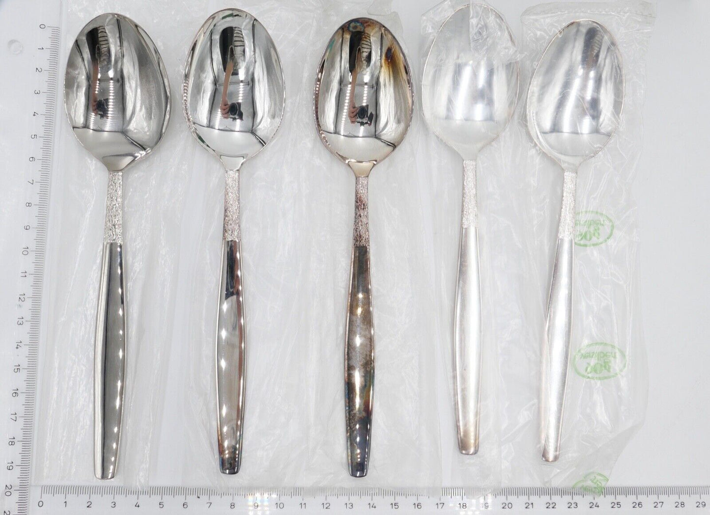 NEU - BSF RAUHREIF 90 Silber 36 Teile Besteck Löffel Gabel Messer Tortenheber - Antikhandel-Stuttgart