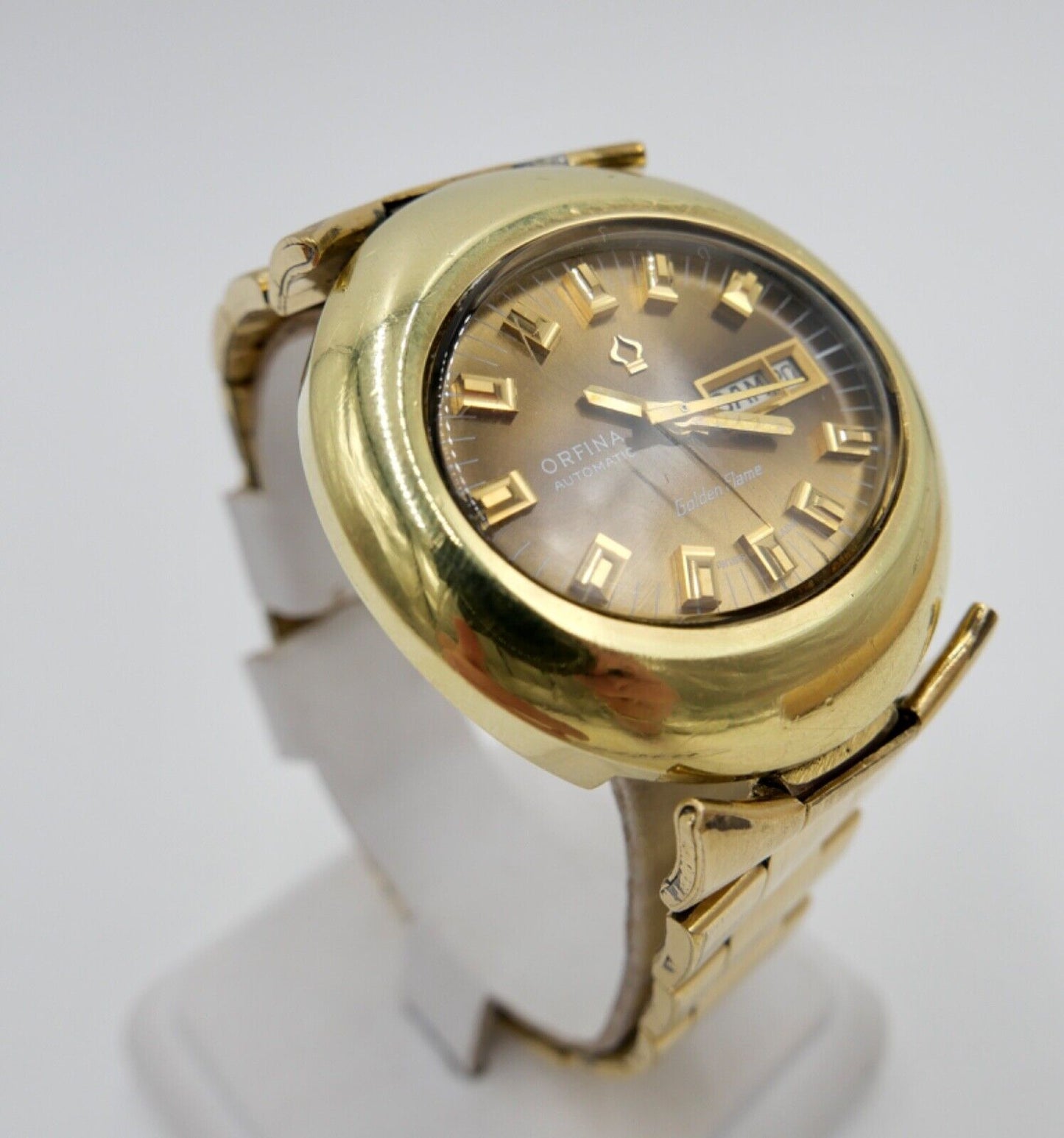 ORFINA " Golden Flame " Automatic Herren Armbanduhr Gold 40,2 mm ETA 2790 - Antikhandel-Stuttgart