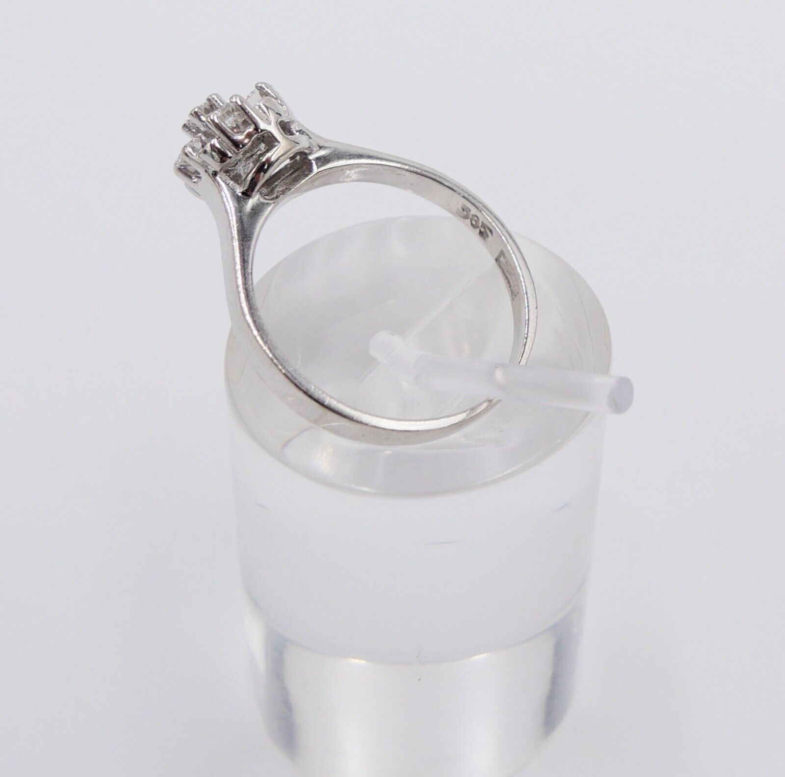 Cocktailring Entourage Brillant Weißgold Damen Ring 0,36 Ct 585 14K Gr. 52 - Antikhandel-Stuttgart