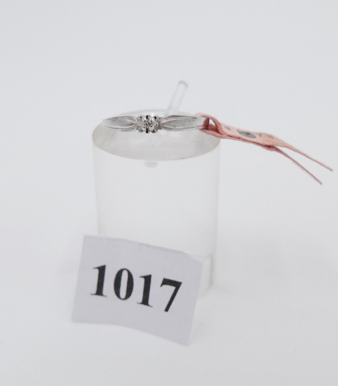 -- NEU -- 90er Jahre Solitär Ring Weißgold Gold 333 8K Brillant 0,01 Ct Gr. 51 - Antikhandel-Stuttgart