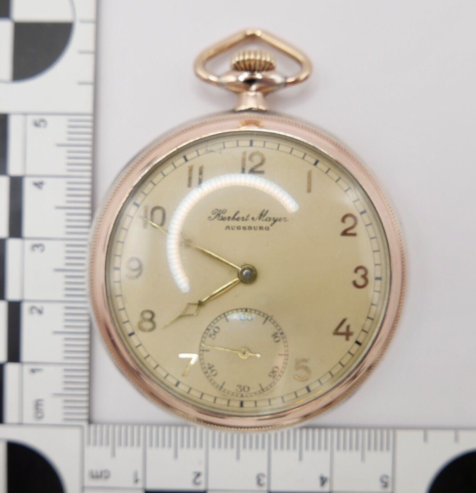 HERBERT MAYER Augsburg Open Face 800 Silber Taschenuhr RW Robert Winter 50mm - Antikhandel-Stuttgart