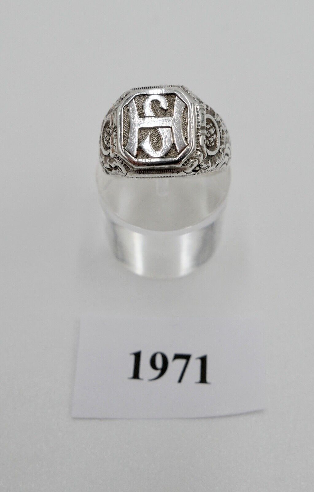 Massiver Jugendstil Siegelring Monogramm HS Herrenring Ring 800 Silber Gr. 56 - Antikhandel-Stuttgart