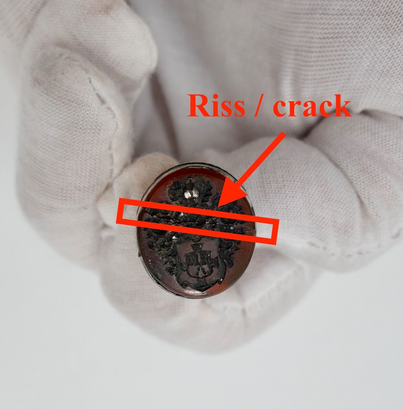 Antike Petschaft Siegel Wappen um 1800 Karneol Silber Adlig 18.-19. Jh - Antikhandel-Stuttgart