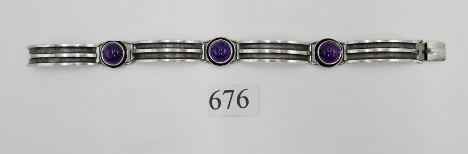 Amethyst 800 Silber Glieder Armband " PERLI " - Antikhandel-Stuttgart