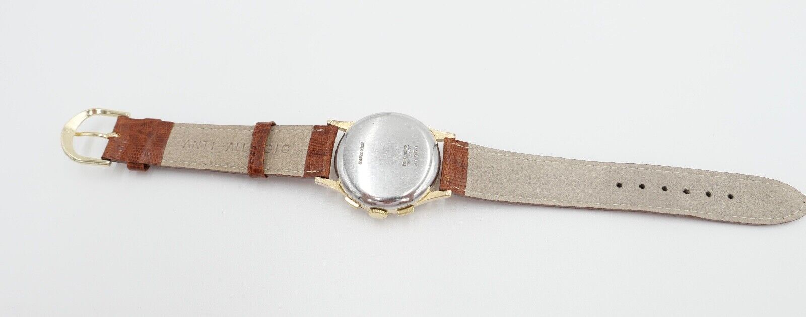 HEMA Chronograph Cal. Landeron 248 Herren Armbanduhr Handaufzug Ø 34mm neus Band - Antikhandel-Stuttgart