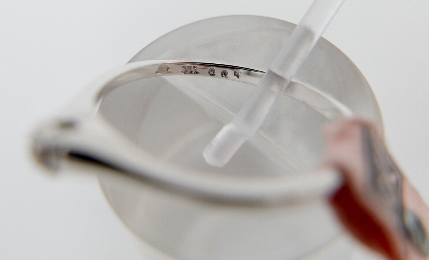 - NEU - 90er Jahre Solitär Ring Weißgold Gold 333 8K Brillant 0,01 Ct Gr. 55 56 - Antikhandel-Stuttgart