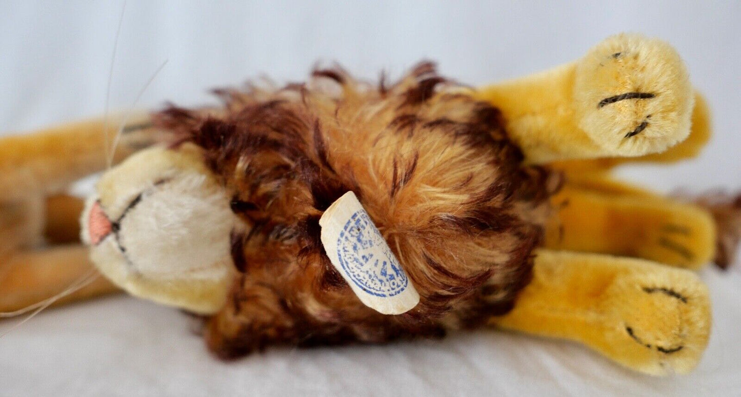 4x alte Steiff Stoff & Plüschtiere Katze Löwe Leo Hund Boxer Dackel - Antikhandel-Stuttgart