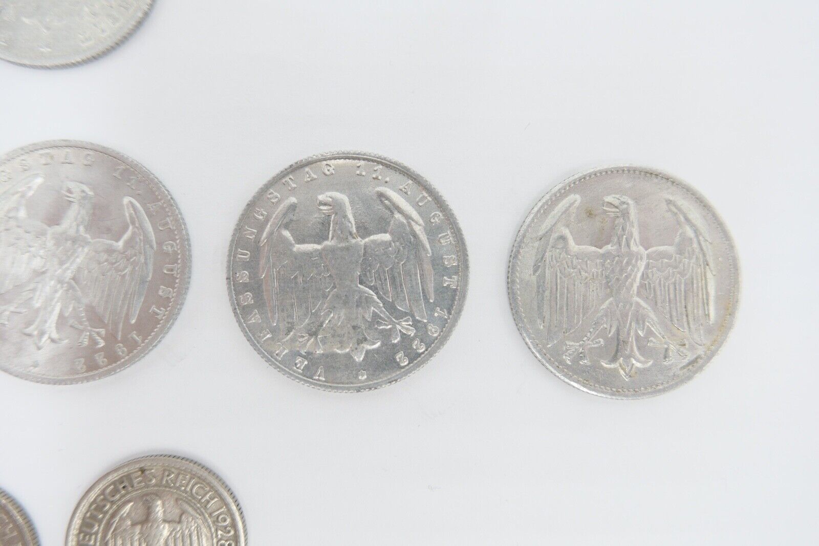 Posten Weimarer Republik 1, 3, 500 Mark 1, 2, 4, 5, 10, 50 Pfennig - Antikhandel-Stuttgart