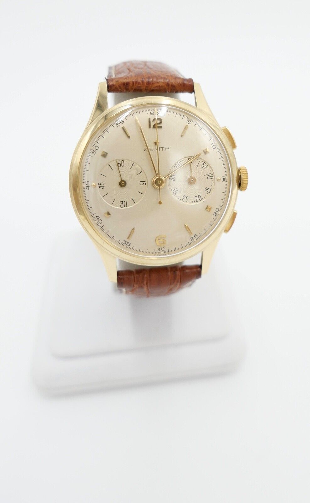 50er Jahre Zenith Excelsior Park Chronograph 750 / 18K Gold Cal. 143-6 - Antikhandel-Stuttgart